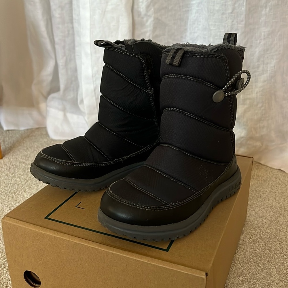 L.L. Bean Black Kids Snow Boots